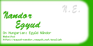 nandor egyud business card