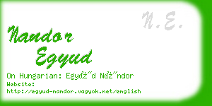 nandor egyud business card